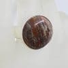 Sterling Silver Large Round Jasper Ring
