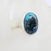 Sterling Silver Oval Natural Turquoise Ring