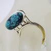 Sterling Silver Natural Turquoise Tall Unusual Design Ring