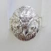 Sterling Silver Large Owl Head Ring