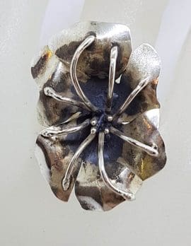 Sterling Silver Large Flower Ring