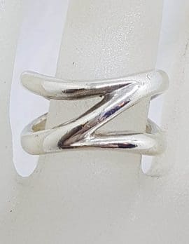 Sterling Silver Heavy Z Design Ring