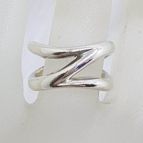 Sterling Silver Heavy Z Design Ring