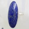 Sterling Silver Oval Lapis Lazuli Elongated Ring