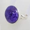 Sterling Silver Large Round Charoite Ring