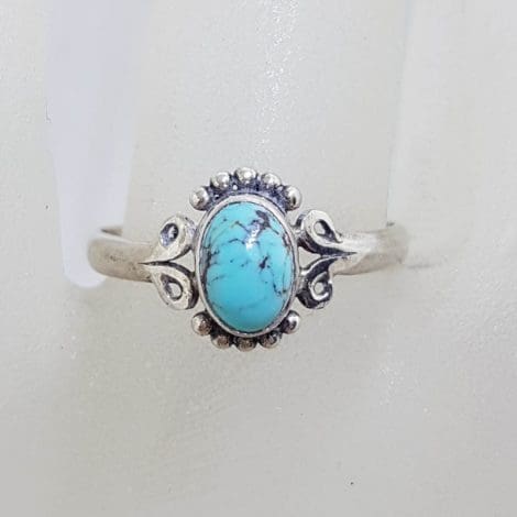Sterling Silver Oval Turquoise Ring