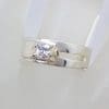 Sterling Silver Square Cubic Zirconia in Band Ring