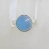 Sterling Silver Round Bezel Set Chalcedony Ring