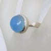 Sterling Silver Round Bezel Set Chalcedony Ring