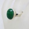 Sterling Silver Oval Malachite Ring