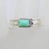 Sterling Silver Rectangular Turquoise in Band Ring