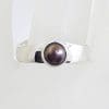 Sterling Silver Round Black Pearl in Band Ring