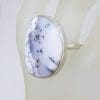 Sterling Silver Very Large Dendritic Agate Statement Ring