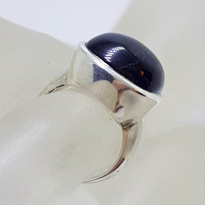 Sterling Silver Square Cabochon Cut Amethyst Ring