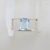 Sterling Silver Wide Rectangular Topaz Open Band Ring