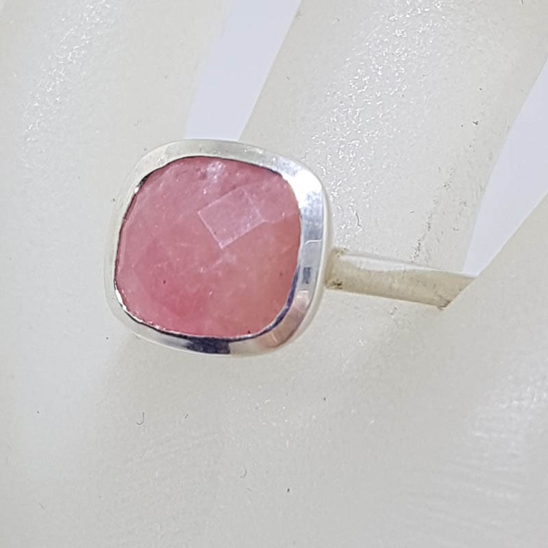 Sterling Silver Oval Bezel Set Ruby Ring