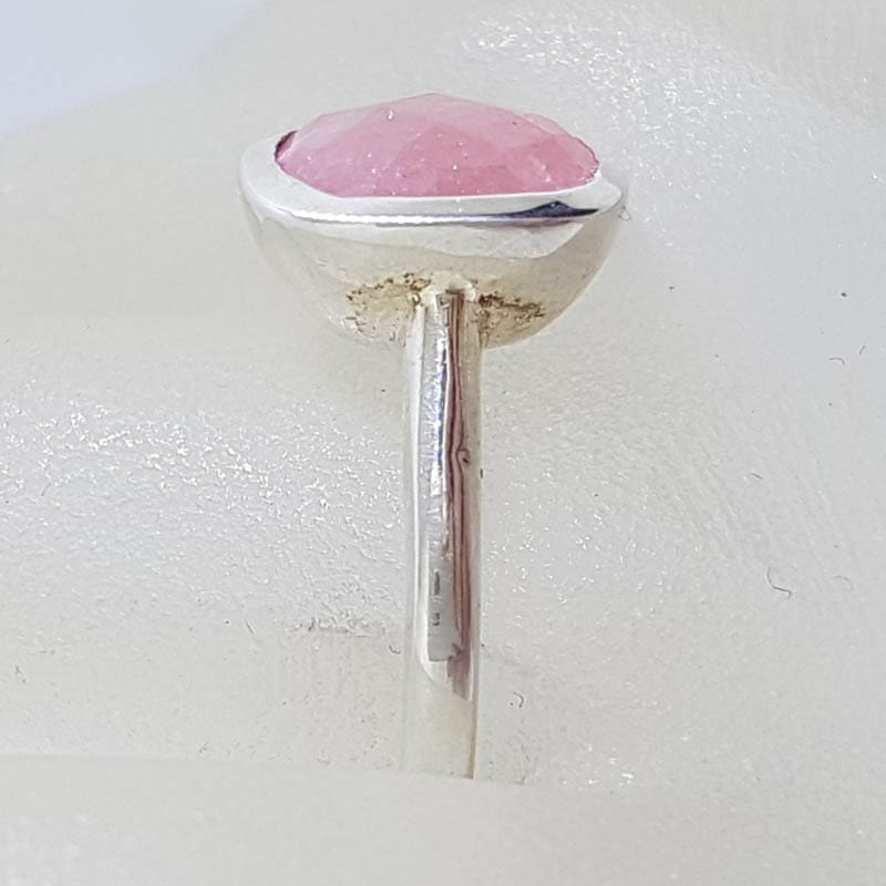 Sterling Silver Oval Bezel Set Ruby Ring