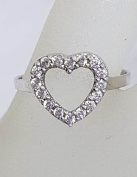 Sterling Silver Cubic Zirconia Heart Shape Ring