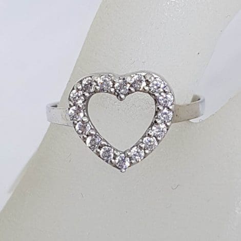 Sterling Silver Cubic Zirconia Heart Shape Ring