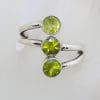 Sterling Silver 3 Round Peridot's Ring