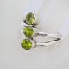 Sterling Silver 3 Round Peridot's Ring