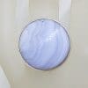 Sterling Silver Large Round Bezel Set Blue Lace Agate Ring