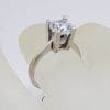 Sterling Silver High Claw Set Cubic Zirconia Claw Set Ring