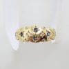 9ct Yellow Gold Natural Sapphire and Diamond Gypsy Ring