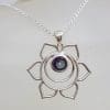 Sterling Silver Flower with Mystic Quartz / Mystic Topaz Pendant on Silver Chain