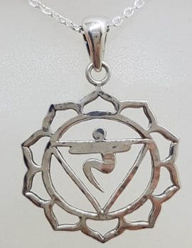 Sterling Silver Meditation Symbol Pendant on Silver Chain