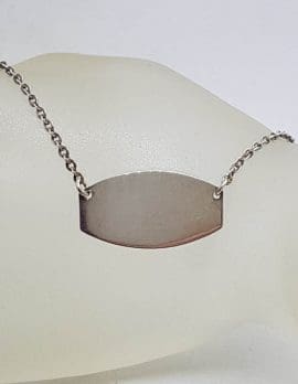 Sterling Silver Oblong Dog Tag Necklace / Chain
