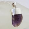 Sterling Silver Large Unusual Shape Super Seven Melody Stone Pendant on Silver Chain