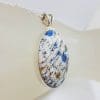 Sterling Silver Large Oval K2 Stone Pendant on Silver Chain