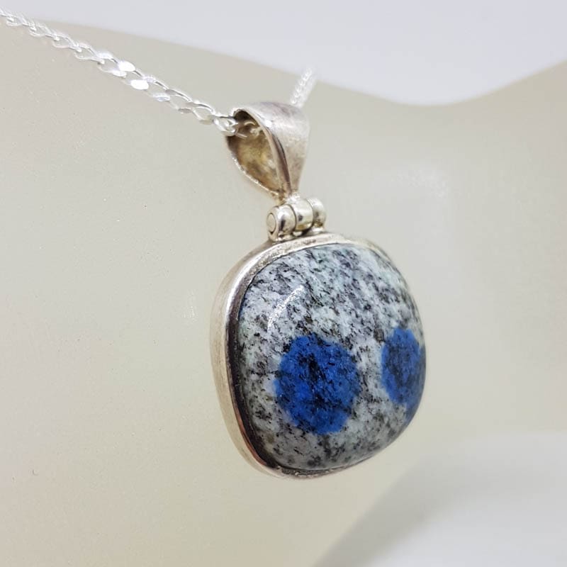 Sterling Silver K2 Stone Square Pendant on Silver Chain