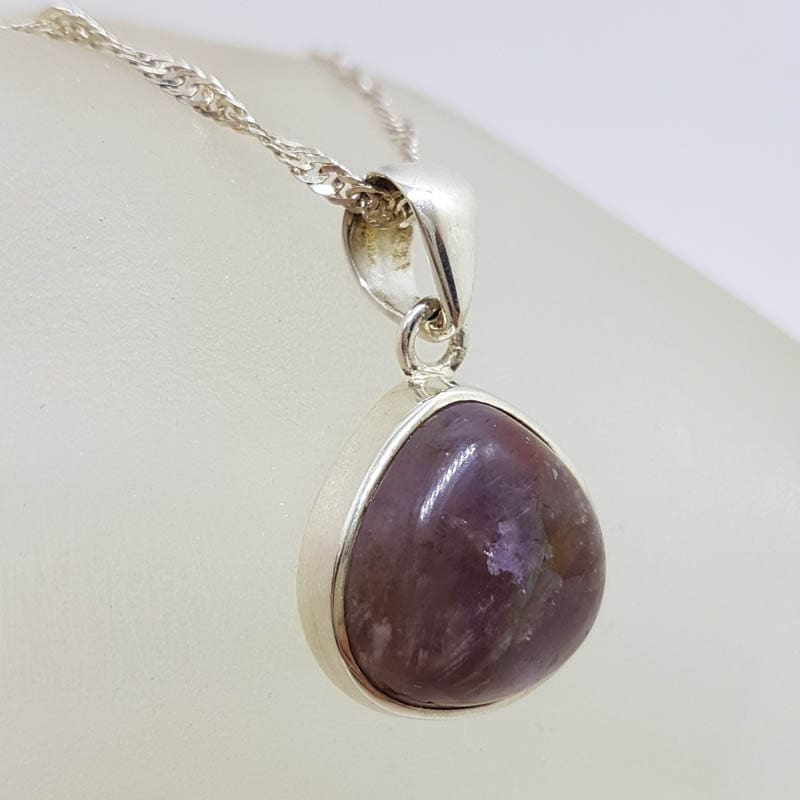 Sterling Silver Super Seven / Melody Stone Teardrop / Pear Shape Pendant on Silver Chain