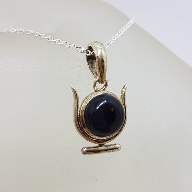 20210919_192111 Sterling Silver Black Onyx Pendant on Silver Chain