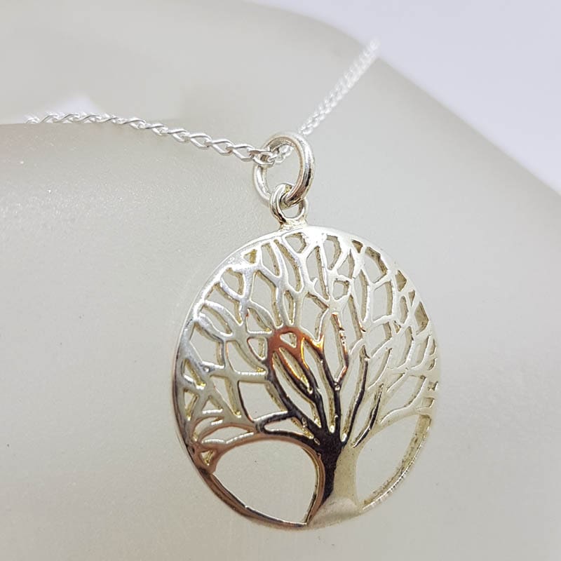 20210919_193640 Sterling Silver Open Design Round Tree of Life Pendant on Silver Chain