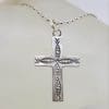 Sterling Silver Vintage Ornate Design Cross / Crucifix Pendant on Chain