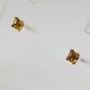 9ct Yellow Gold Square Citrine Claw Set Studs / Earrings