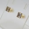 9ct Yellow Gold Square Cubic Zirconia Studs / Earrings