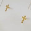 7899ct Yellow Gold Cross Studs / Earrings