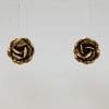 9ct Yellow Gold Rose Studs / Earrings - Vintage