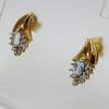9ct Yellow Gold Aquamarine and Diamond Studs Earrings