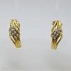 10ct Yellow Gold Diamond Ornate Studs / Earrings