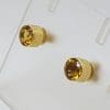 9ct Yellow Gold Citrine Round Bezel Set Studs / Earrings