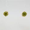9ct Rose Gold Round Claw Set Peridot Studs / Earrings