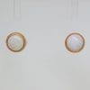 9ct Rose Gold Round Solid Opal Bezel Set Studs / Earrings