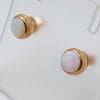 9ct Rose Gold Round Solid Opal Bezel Set Studs / Earrings