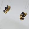 9ct Yellow Gold Natural Sapphire Studs / Earrings