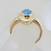 9ct Yellow Gold Oval Opal Triplet in Canoe Shape Ring - Antique / Vintage